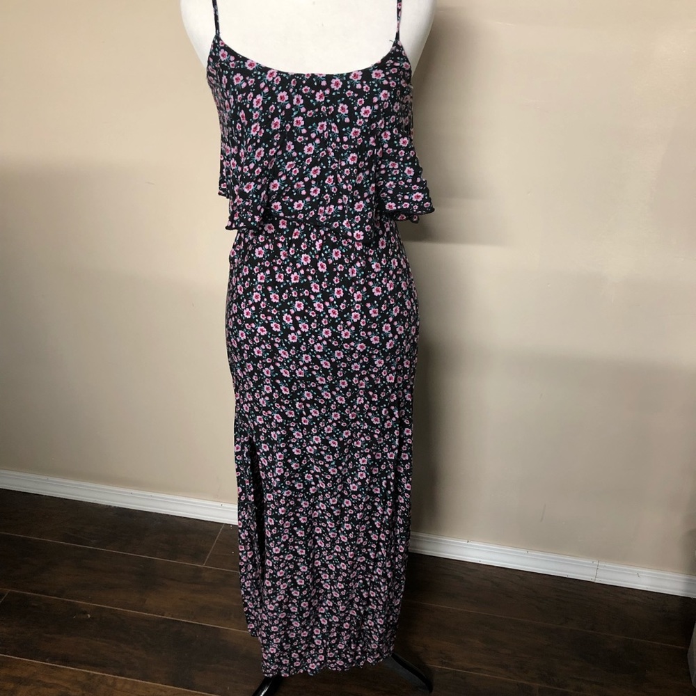 LA Hearts Black Floral Tank Maxi XS